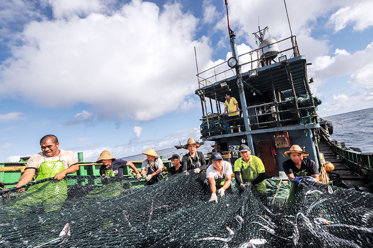 2.2022年8月，台湾海峡南部二沟海域，出海的渔船在风浪中颠簸，船上渔民坚持作业。-摄影-蔡祥山.png