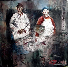 《母亲·父亲》 125×125cm 2001年