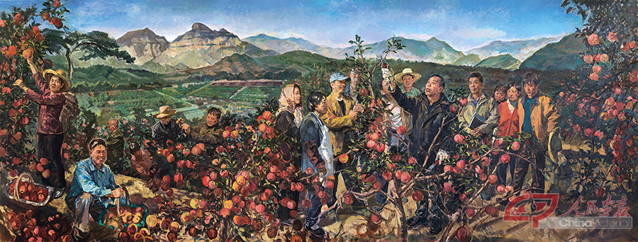 《太行山上的新愚公—李保国》-郭健濂 褚朱炯 井士剑 300cm×800cm 油画 2017.jpg