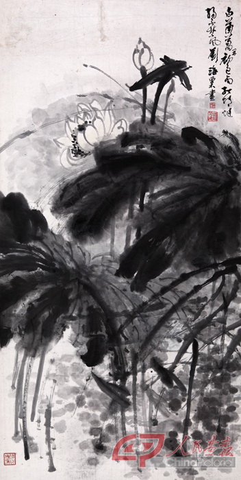 7  刘海粟《白菡萏开初过雨》，72cm×44cm，国画，常州刘海粟美术馆藏.jpg