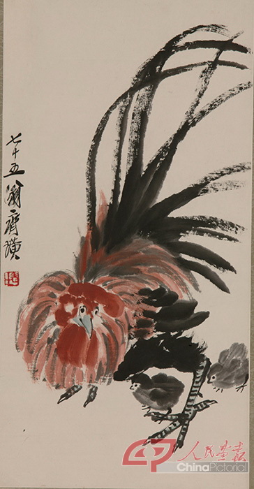 齐白石 公鸡 147.4×34.4cm 1935年 国画 中国美术馆藏.jpg