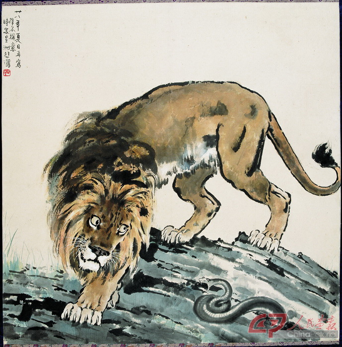 11  徐悲鸿，《侧目》,纸本设色，111cmx109cm，1939，徐悲鸿纪念馆藏.jpg