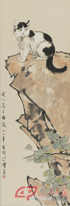 14徐悲鸿，《小猫 》，纸本设色，108cmx36.9cm，1938年，中国美术馆藏.jpg