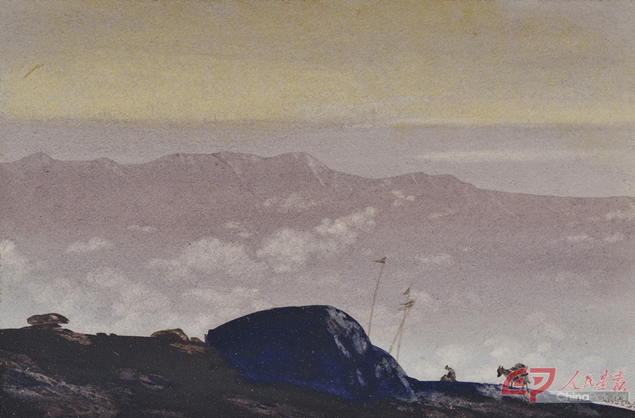 拜尔斯沃•森 路旁神龛 纸上水彩、蛋彩 8.5×5.5cm 1914 印度国家现代艺术馆藏.jpg