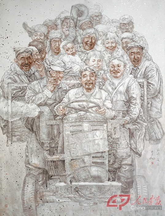 父老乡亲   230cmx 200cm  李 翔  宣纸 中国画颜料 2004年.jpg