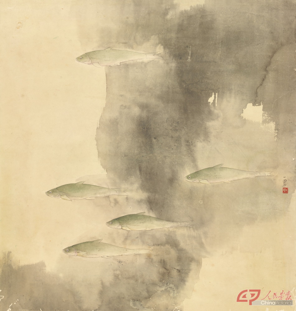 乔宜男 游鳞 68x68cm 1992年.JPG