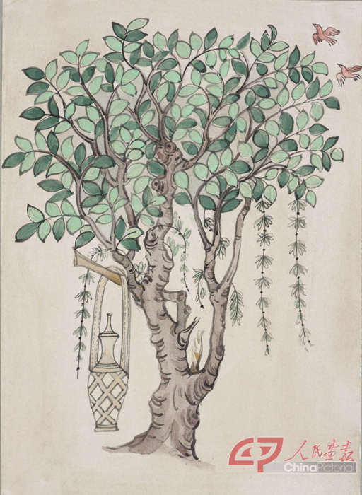 15、常沙娜，树木（晚唐17窟），19×26.5.jpg