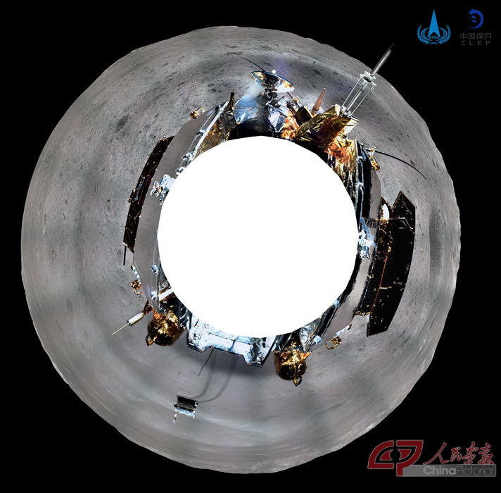 嫦娥四号着陆器地形地貌相机环拍全景图（方位投影）。 20190111150518.jpg