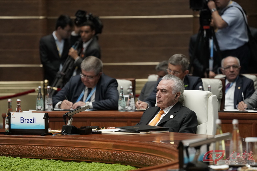 巴西总统特梅尔出席金砖国家领导人厦门会晤大范围会议。摄影 万全.jpg