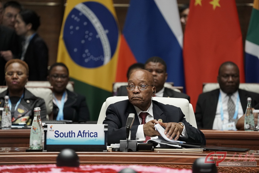 南非总统祖马出席金砖国家领导人厦门会晤大范围会议。摄影 万全.jpg